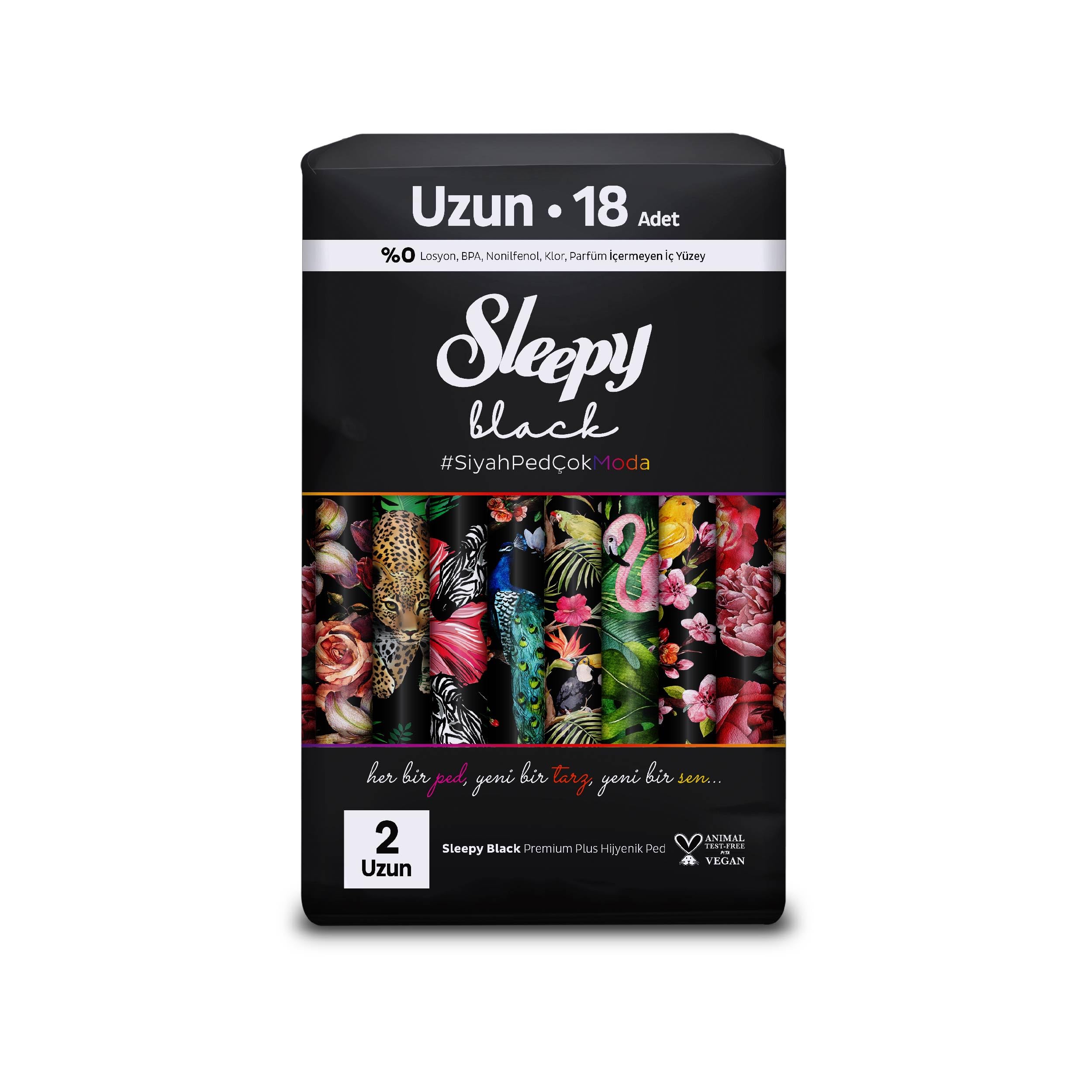 Sleepy Black Premium Plus Hijyenik Ped Uzun 18 Adet
