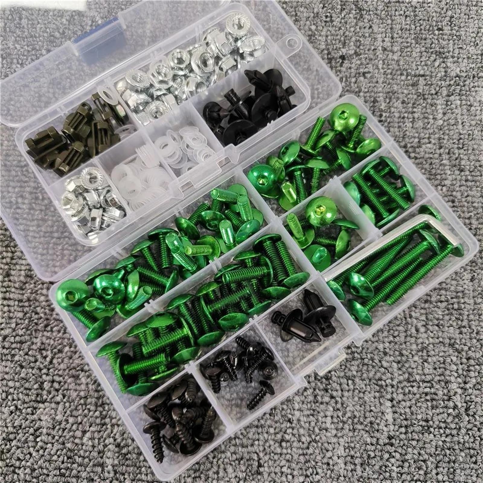 Motorcycles Bolt Clip Nut Accessories For VERSYS 650 1000 For NINJA ZX-6R 636 ZX6R 6R ZX 25R ZX10R 10R ZX14R 14R CNC Alloy(Green)