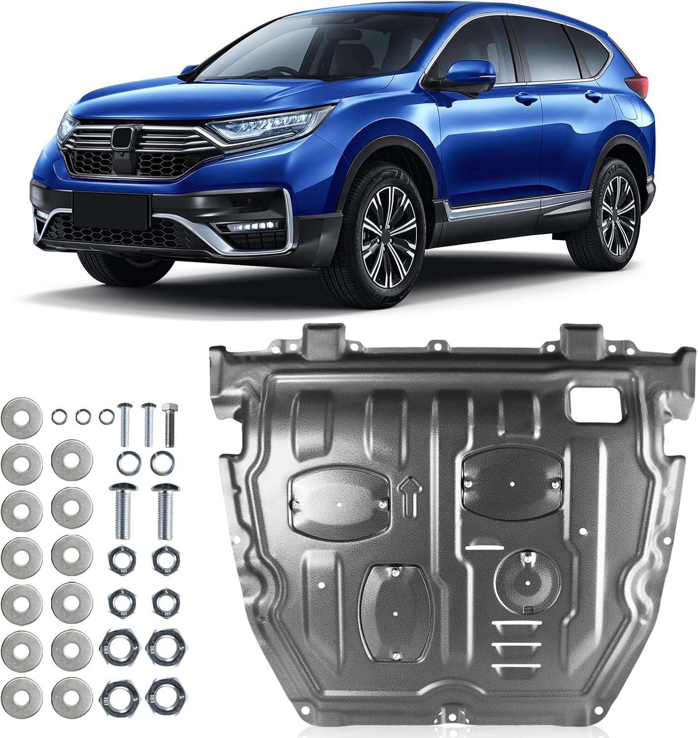 Upgrade Engine Splash Shield Guard 30% Wider for Honda CRV EX/EXL 2017-2022 (1.5L L4), Full-Coverage Skid Plate & Precision Motor Undercarriage Guard – Laser-Scanned 1:1 Fit, Thickened, Heavy-Duty