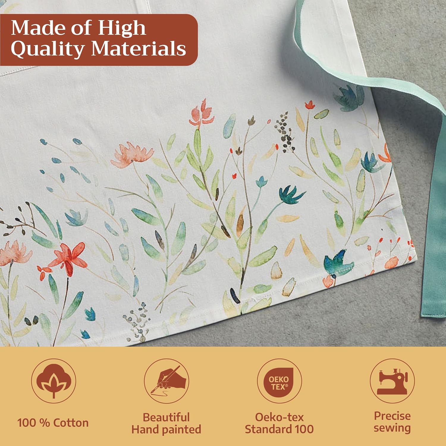 Cotton Apron for women with Poet Kitchen Chef