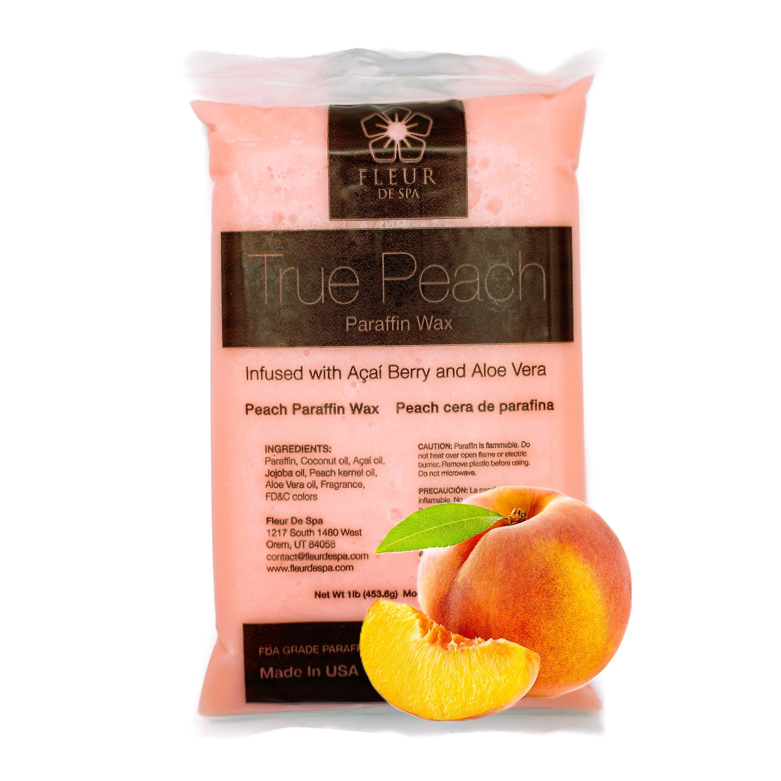 Paraffin Wax Refills 1lb by FLEUR DE SPA – Made in USA – Infused with Coconut & Jojoba Oils – Moisturizing, Hydrating & Soothing for Hands, Feet &