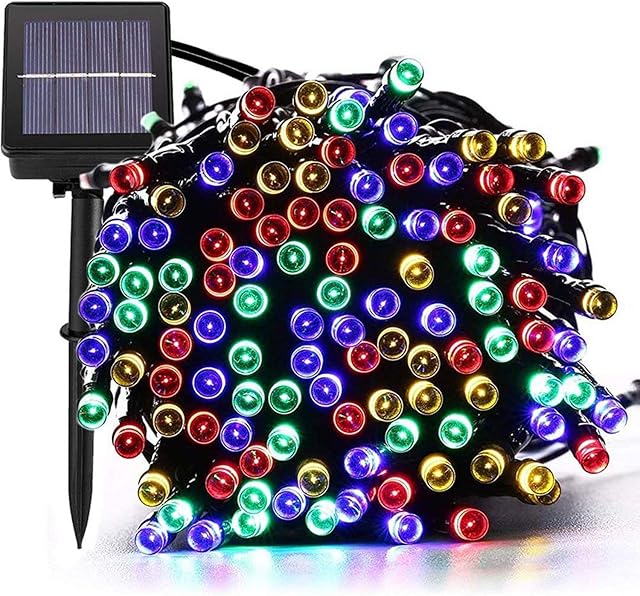Solar Christmas Lights,72FT 200 LED 8 Mode Solar String Lights Waterproof Starry Fairy Light for Indoor/Outdoor Commercial Decor Ambiance Garden Backyard Wedding Holiday Party(Multi-Color)