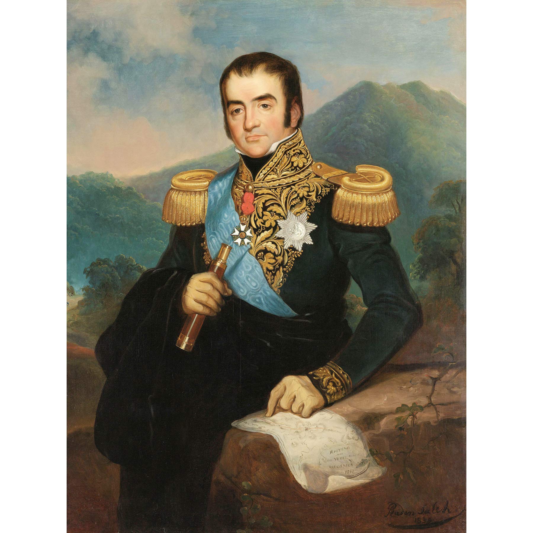 Artery8 Saleh Posthumous Portrait Herman Willem Daendels Premium Wall Art Canvas Print 18X24 Inch