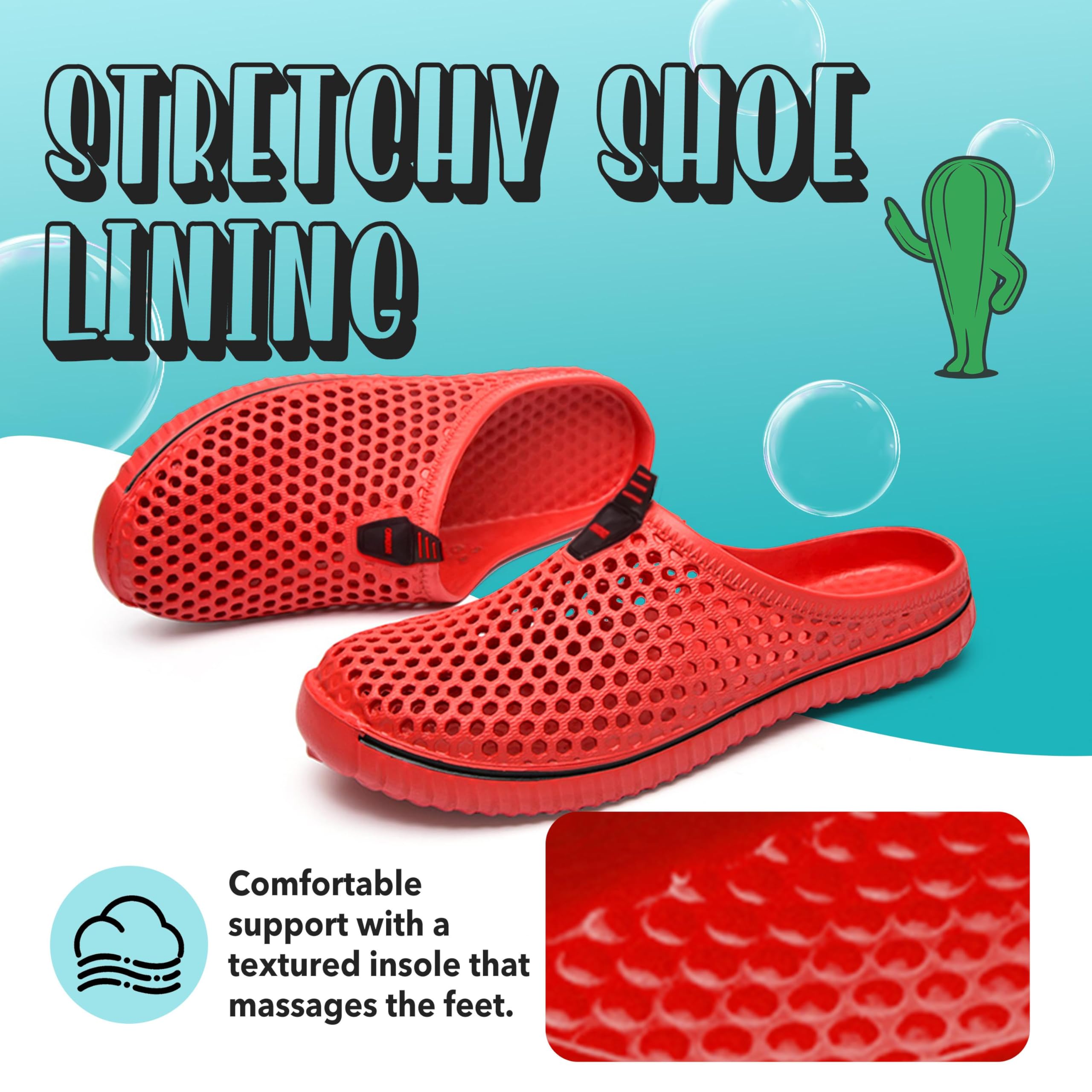 SAGUARO Uomo Donna Spiaggia Traspirante Pantofole Leggero Flessibile Estate Sandali Anti-scivoloso Unisex Clogs Piscina Slippers 36-45EU
