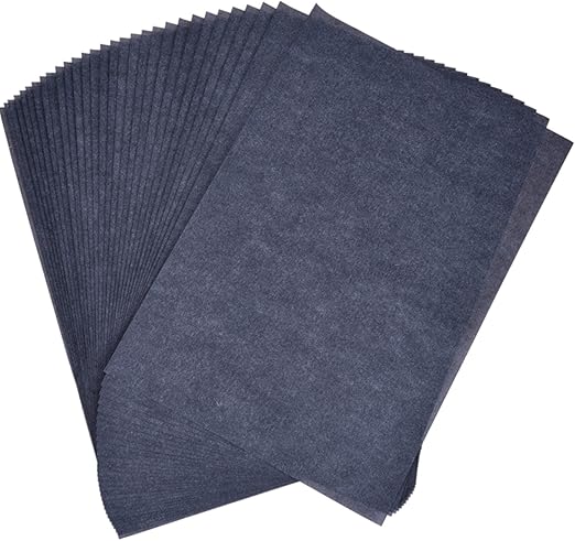 Outus 30 Pack Carbon Papers for Tracing, Graphite Carbon Copy Tracing Paper for Canvas Wood (30 Pack, 8.5 x 11 Inches)