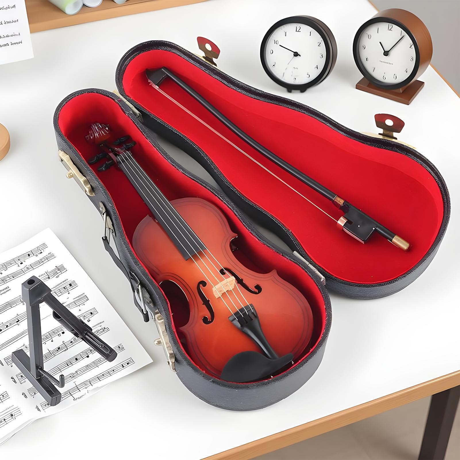 Pequeños Violines En Miniatura Llavero De Madera Artesanal Realista | Pequeño Llavero De Violín Para Músicos Y Amantes Del Arte Y Celebración De Días Festivos Y Hogar Y