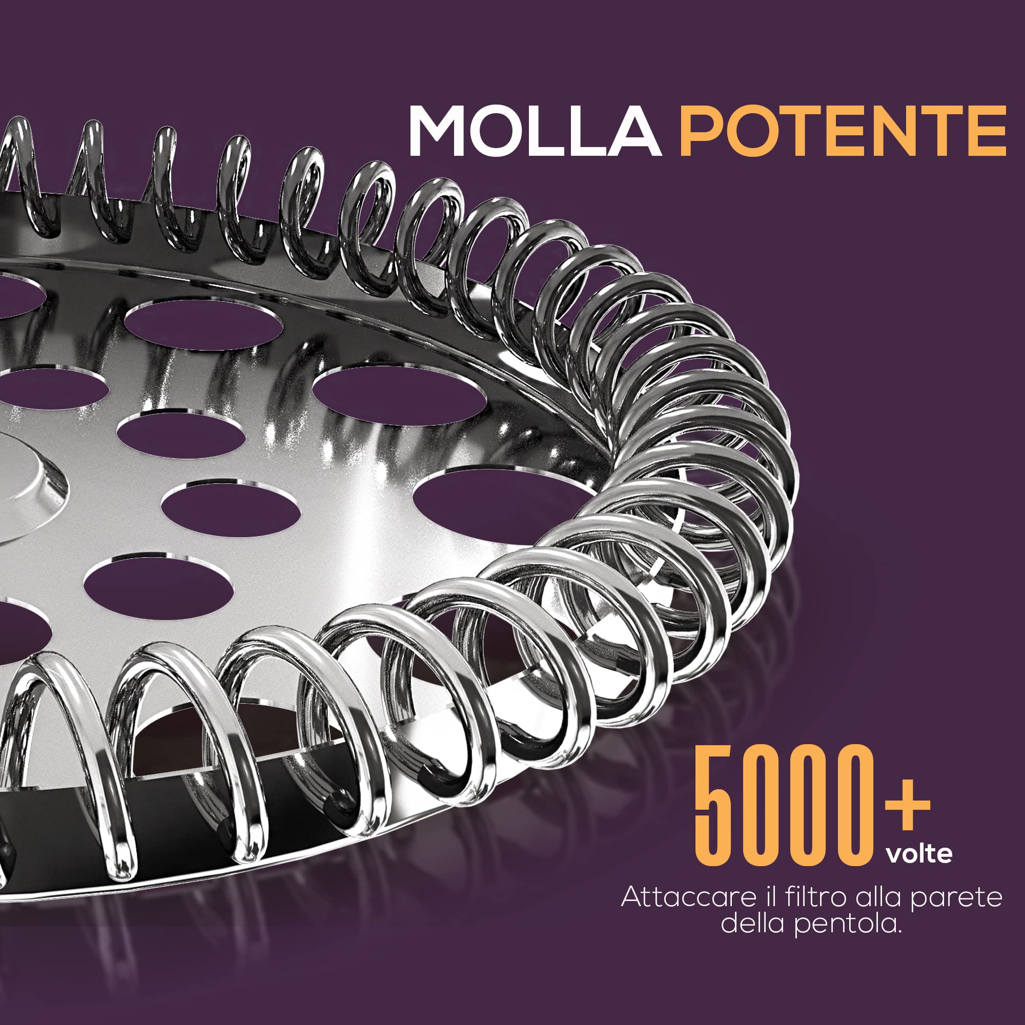 KICHLY French Press Macchina Caffe', Macchina per Espresso e te' con tripli filtri, vetro resistente al calore con stantuffo in acciaio (1000 ml, Prugna)