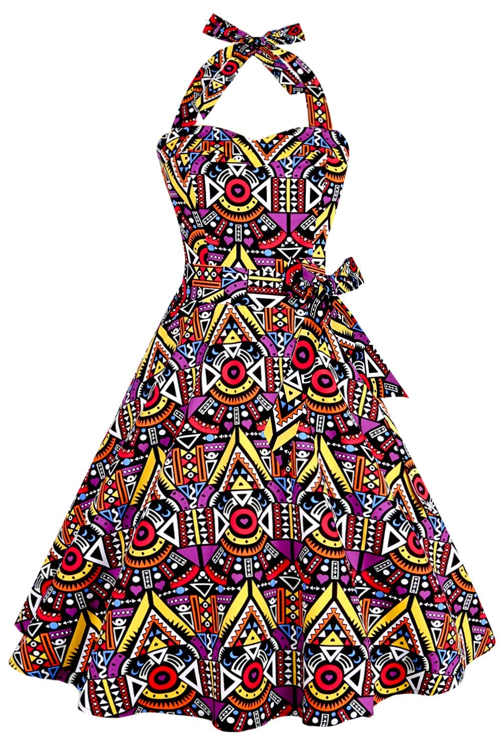 Topdress Women'sVintage Polka Audrey Dress 1950s Halter Retro Cocktail Dress