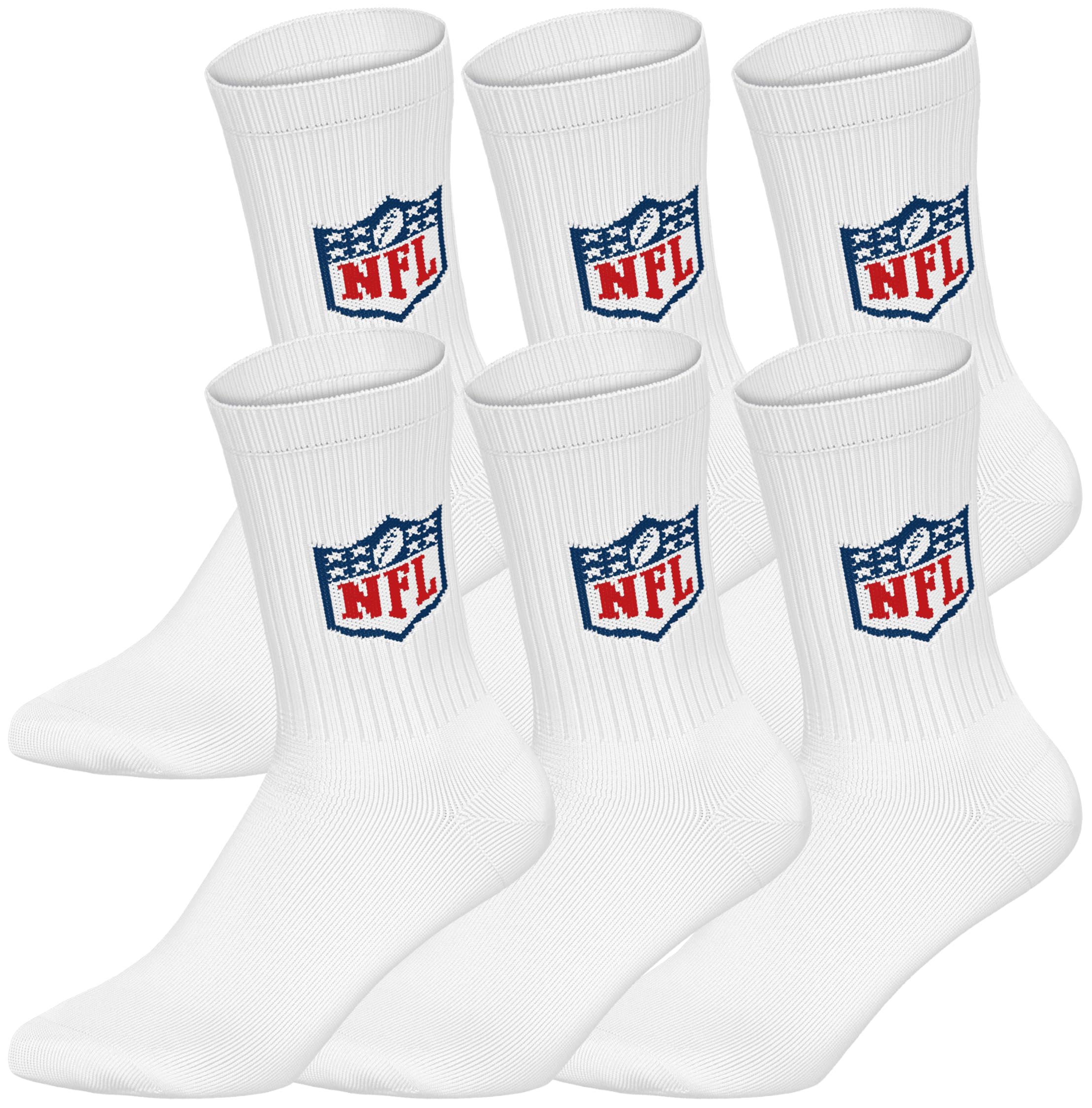 NFL Unisex Nfl Shield 6pk Crew Socks Sport socks (6er Pack)