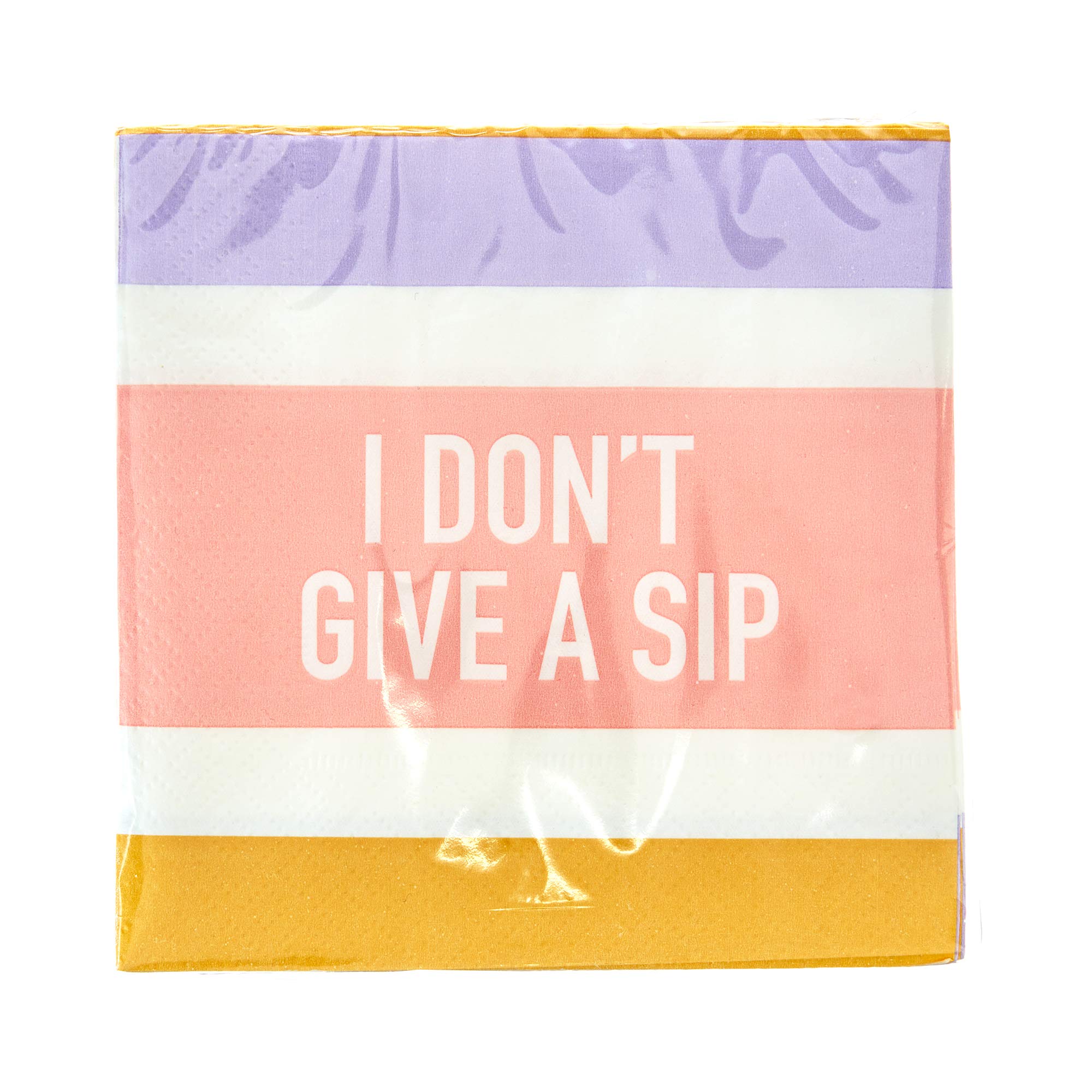Cakewalk (Party) I Don't Give a Sip Cocktail Napkin, Set of 20, White