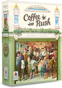 Coffee Rush (English Version) - A Game by Korea Board Games | Ages 8+ - 2 to 4 Players - 30 to 45 Minute Playtime - Board Games - Strategy/Family Game