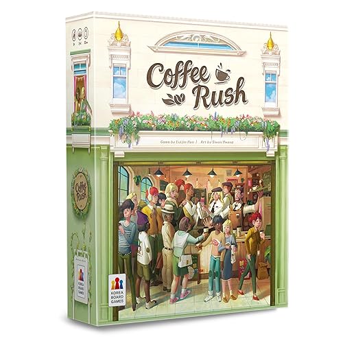 Korea Board Games Coffee Rush Board Game - Brew Up Success in a Quick, Addictive, and Fun Coffee Adventure! Strategy Game for Kids & Adults, Ages 8+, 2-4 Players, 30 Minute Playtime