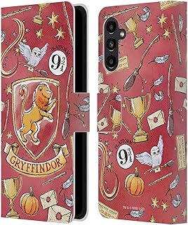 Head Case Designs Officially Licensed Harry Potter Gryffindor Pattern Deathly Hallows XIII Leather Book Wallet Case Cover Compatible with Samsung Galaxy A13 5G (2021)