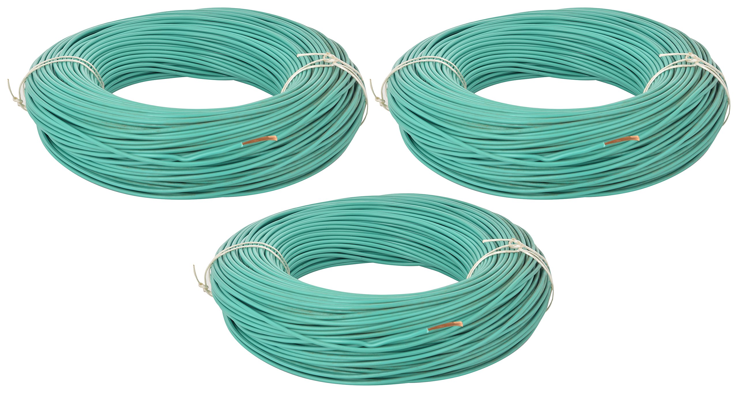 ALOKA FlEX Copper with PVC Electrical Cable Wire (Green, 1 Square mm - Green (3), Pack of 3)