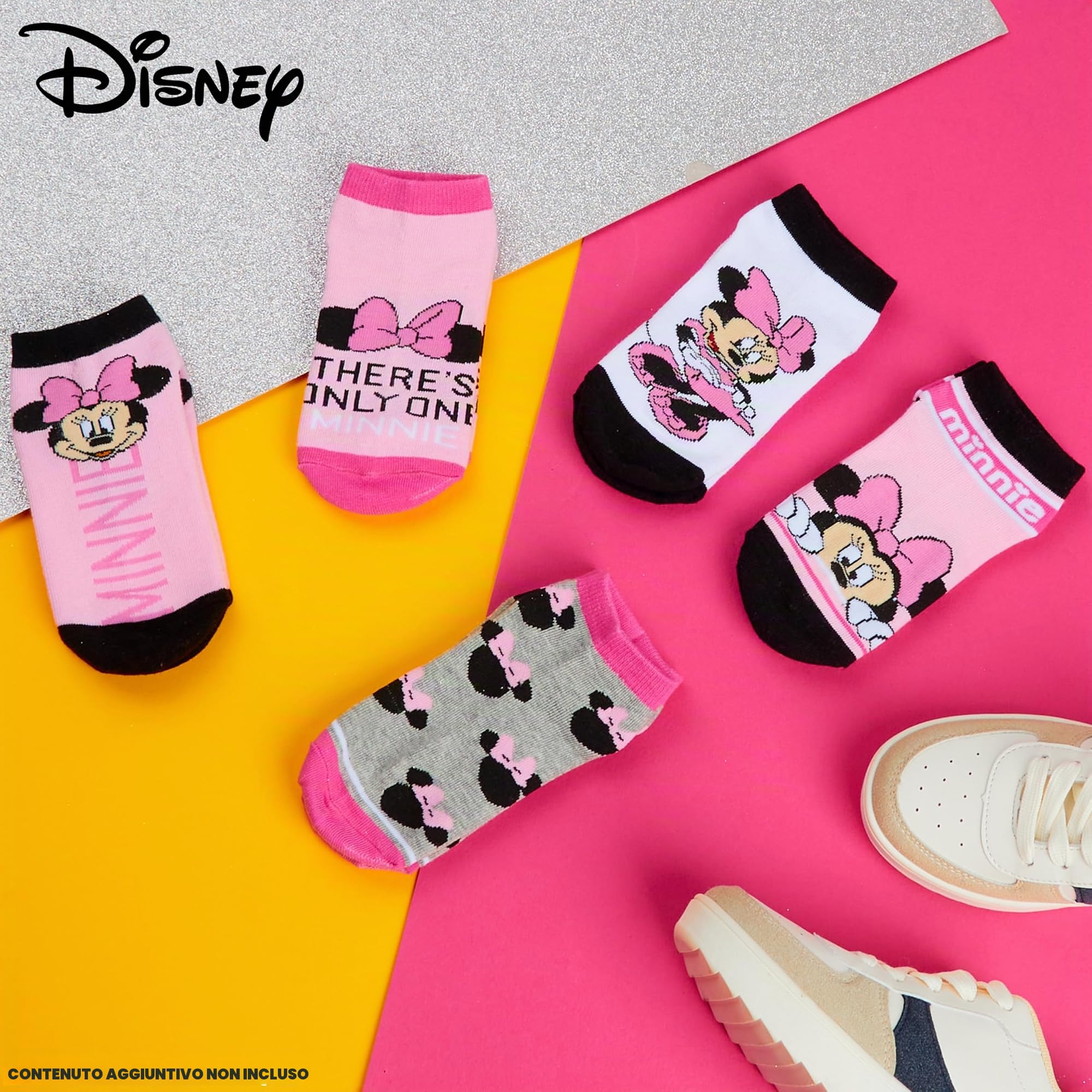 Disney Stitch Calzini Corti Bambina, Morbido e Traspirante Calze Ragazza, Pacco da 5, Regali Bambina