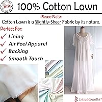 Vista 2 de Barcelonetta Tela de algodón para césped Tela de forro 100% algodón Delgado 58 pulgadas de ancho Costura, capa de sensación de aire