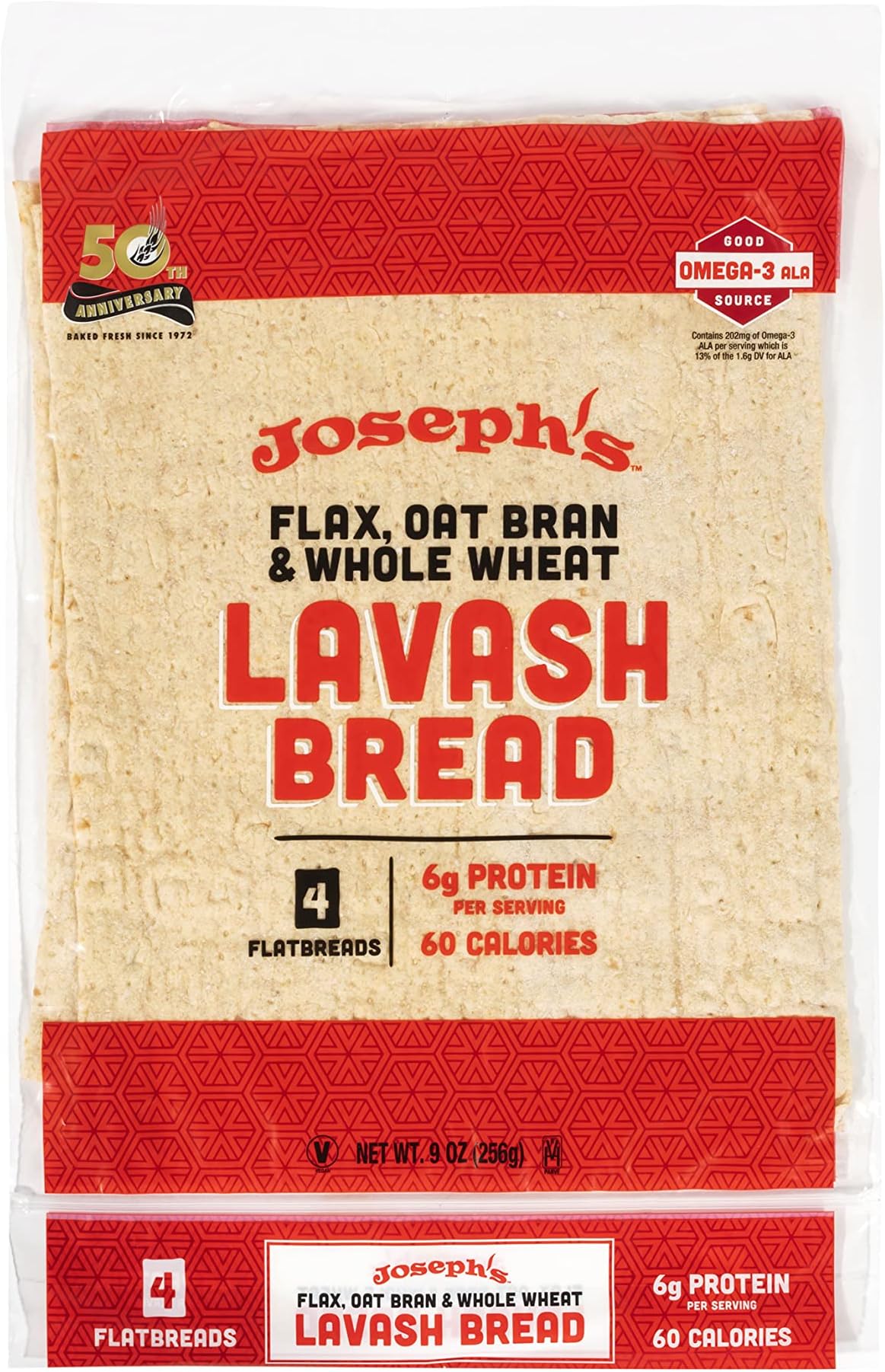 Joseph's Lavash Bread Flax Oat Bran & Whole Wheat Reduced