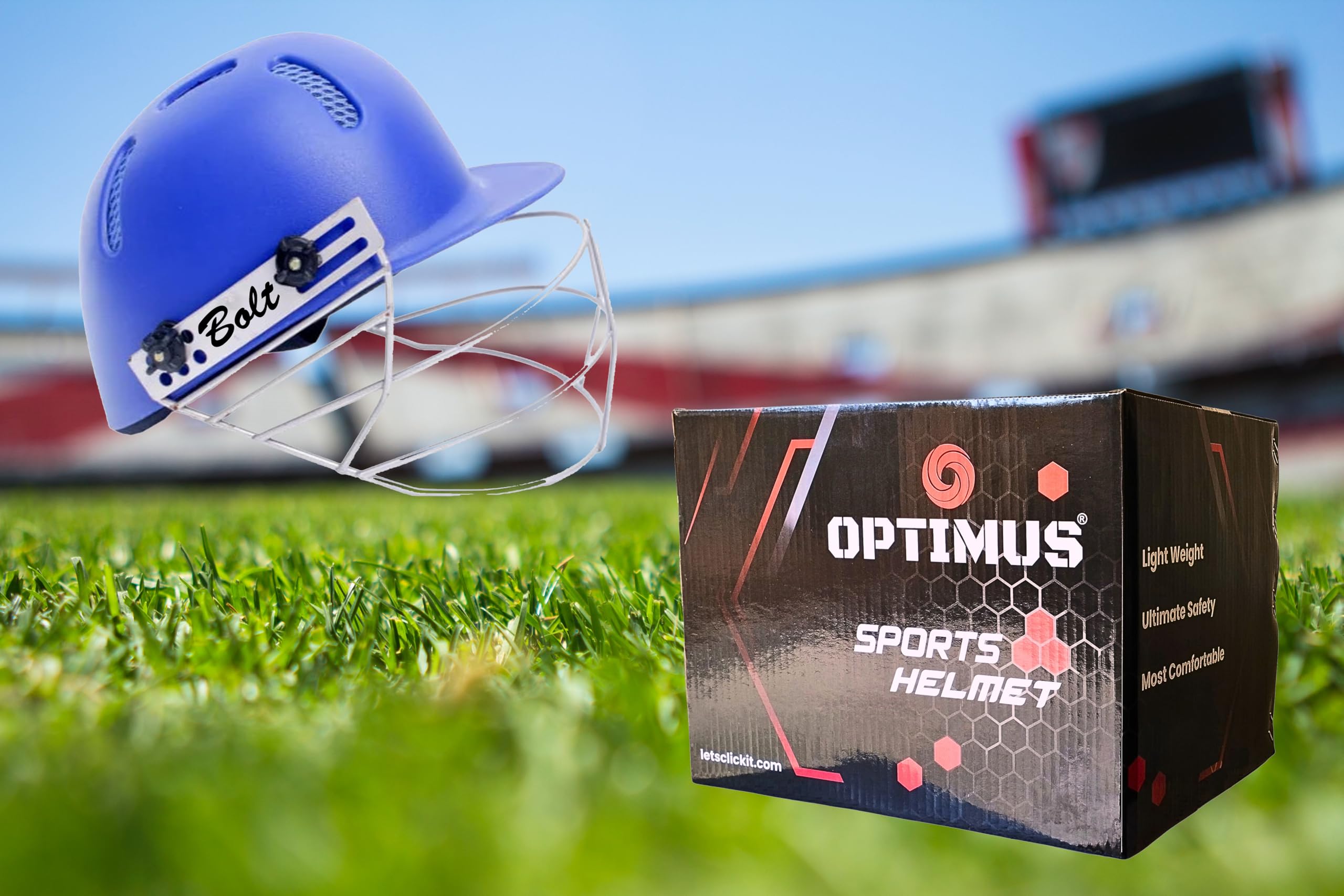 Optimus® Bolt Cricket Helmet with Adjustable Steel Grills & High Density Foam Lining - Small (B0CJCMTBZC) Amazon Price History, Amazon Price Tracker