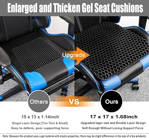 Miniatura 10 de Cojín de asiento de gel para sentarse durante mucho tiempo, cojín de silla de ruedas para úlceras por presión, silla de oficina, cojín de asiento de