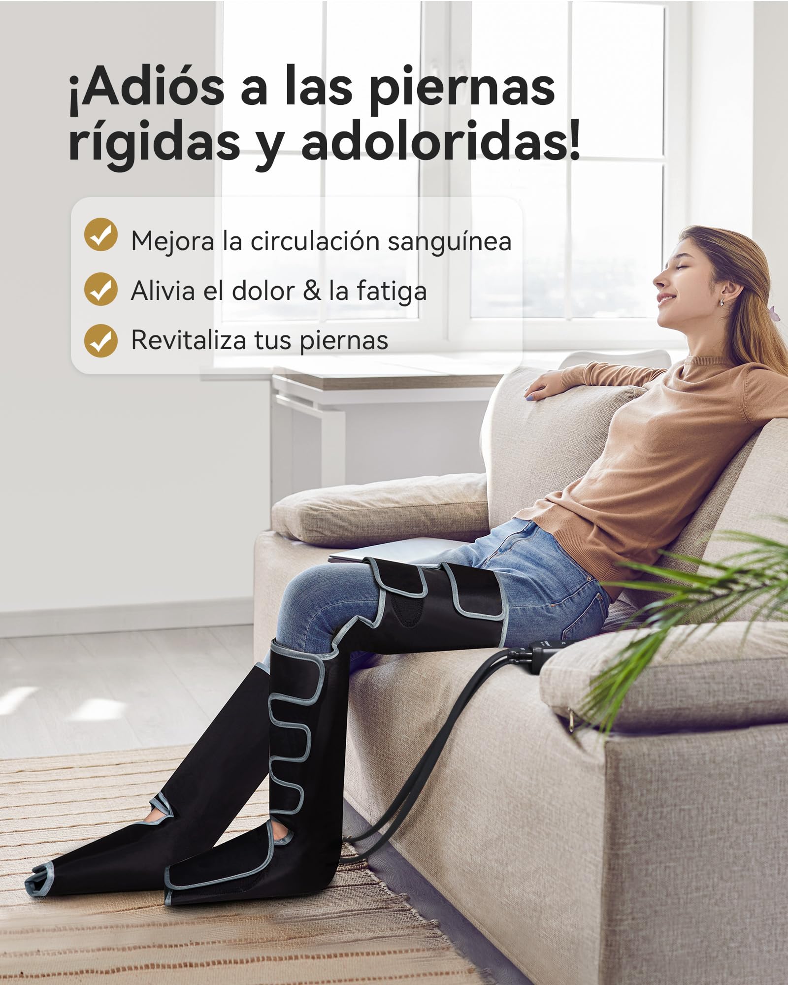 FIT KING Masajeador de piernas para pies, pantorrillas, muslos y calor