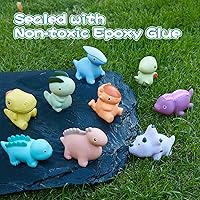 Vista 7 de Bath Toys, Dinosaur 9 Pack Sealed, No Hole & Mold Free Bath Toys Design Soft, Squeezable & Float on Water Safe & Non-Toxic Easy-Grip Baby &