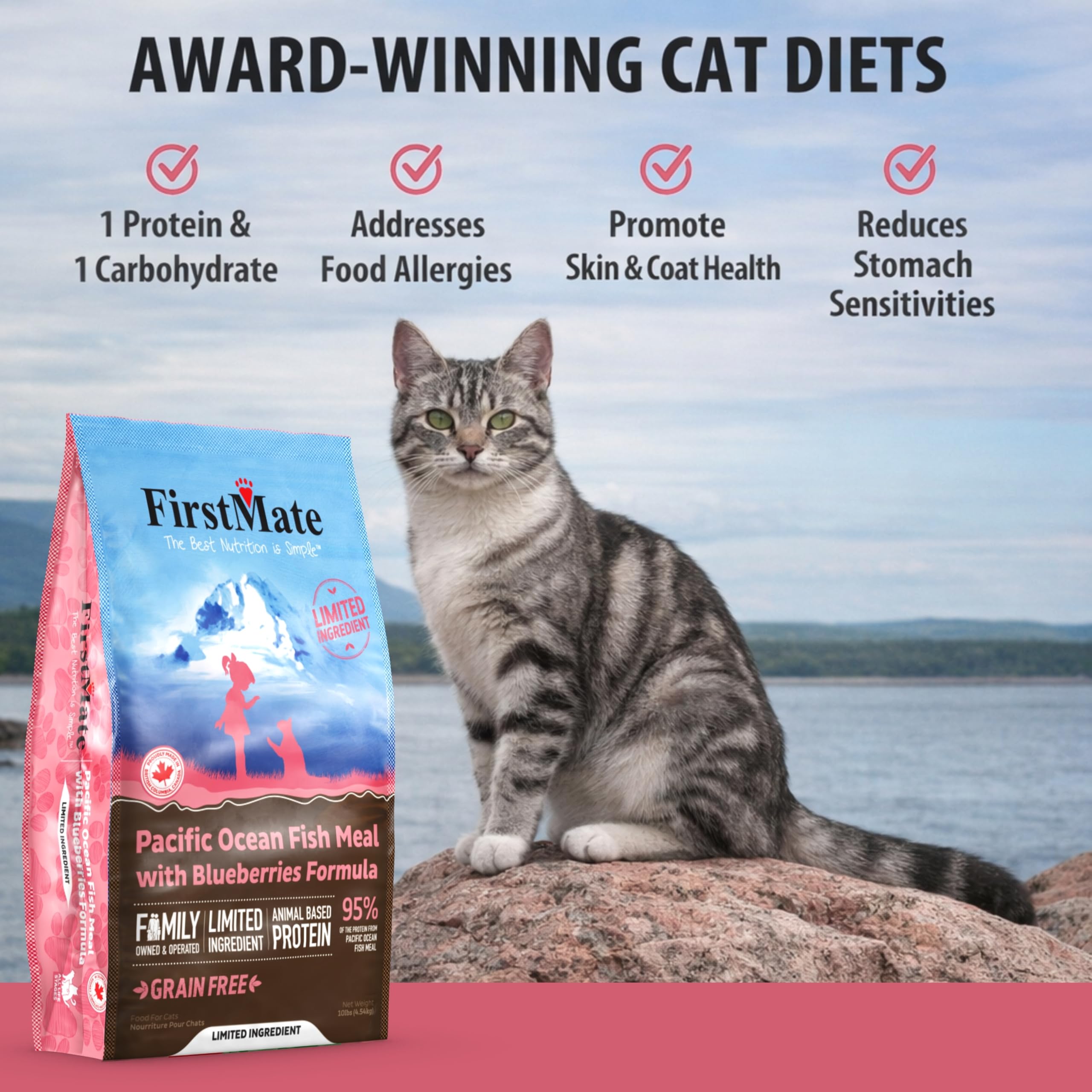 Firstmate Pet Foods Renaissance alimento para gatos sin granos con arándanos