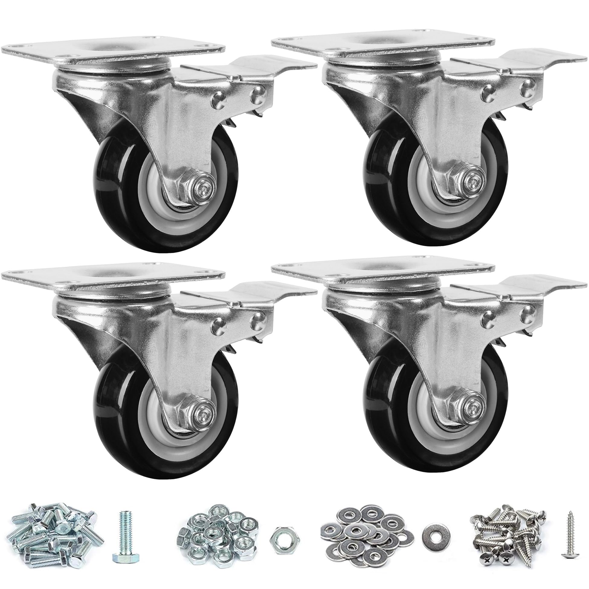 Heavy Duty Swivel Casters - 4 Pack -16