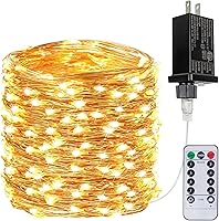 Vista 1 de Guirnalda de 300 luces LED extralargas de 99 pies enchufables con control remoto, tira de luces impermeables para exteriores e interiores, 8 modos