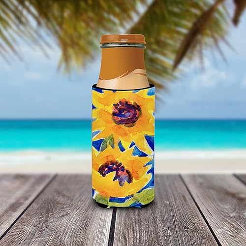 Miniatura 3 de Caroline's Treasures 6012MUK Flower - Protector de girasol para latas delgadas, funda enfriadora de latas, lavable a máquina, funda aislante