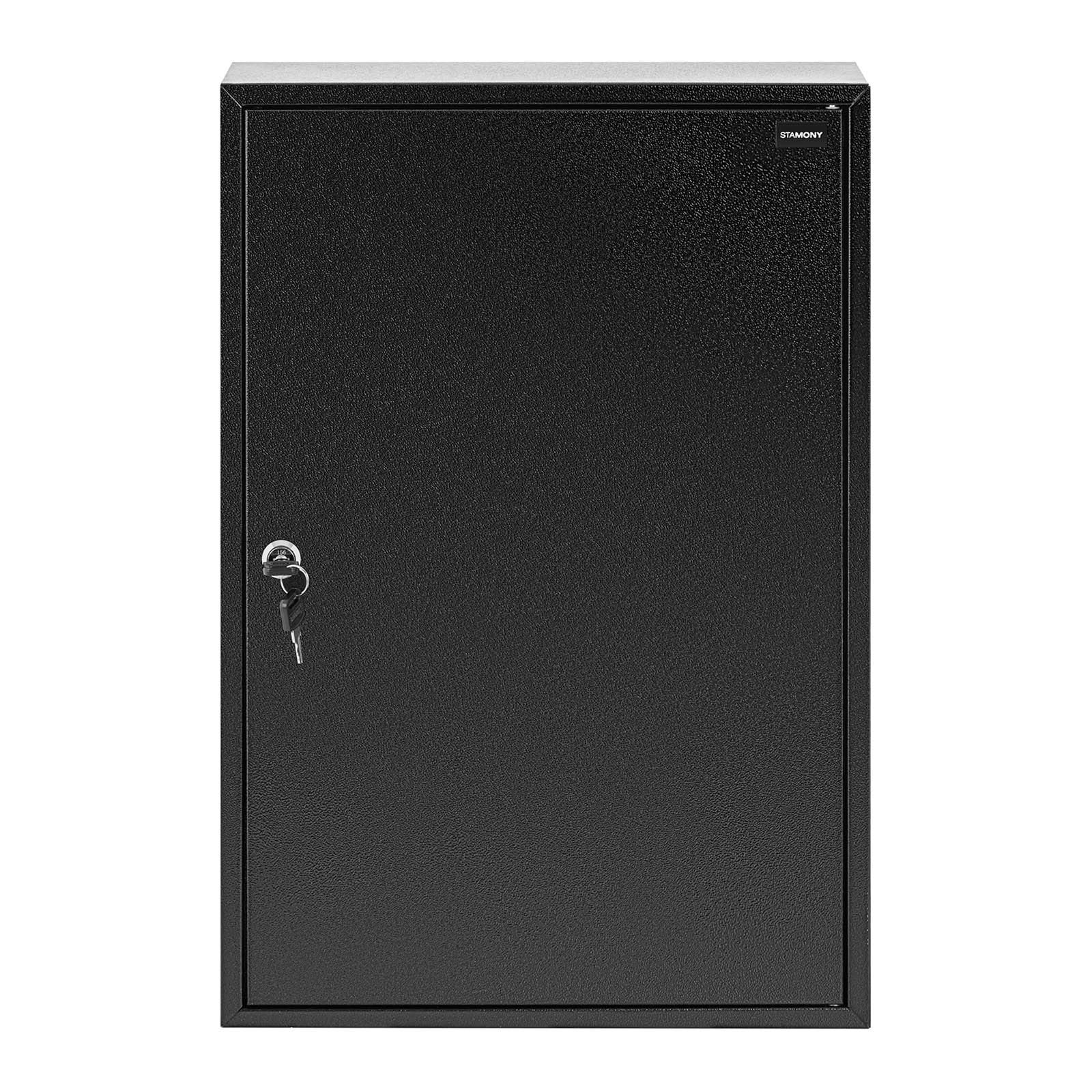 Boîte À Clés Armoire Placard Clef Clefs Cle Boite Sécurisée Coffre Avec Serrure ST-KB-200 (Capacité 200 Clés, 20 Barrettes, Serrure, 2 Clés, Tôle d’acier, Noir Mat, 200 Porte-Clés Fournis)