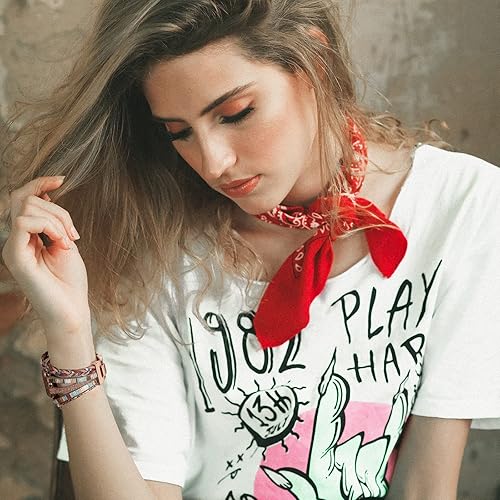 Miniatura 2 de Pulsera bohemia de 5 envolturas compatible con Fitbit VersaVersa 2Versa LiteVersa SE, hecha a mano con 7 cuentas de piedra de chakras, correa de