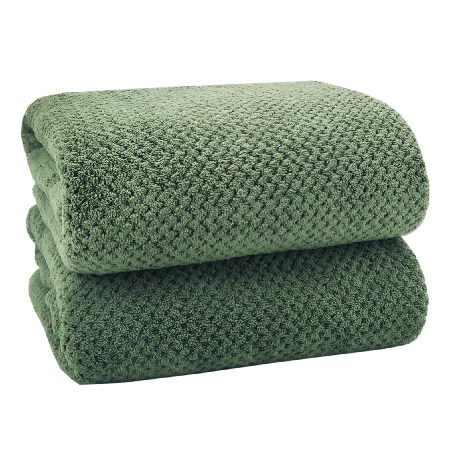 40x80 Inches Bath Sheets Extra Large Bath Towels for Adults Super Soft Quick Dry Light Weight Lint Free Microfiber Shower Towels (2pack, Olive Green)
