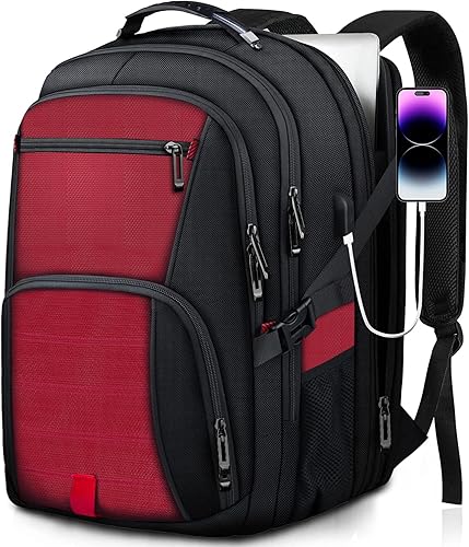 Miniatura 1 de ANTERK Mochila de viaje extra grande para laptop, duradera TSA resistente al agua de 17.3 pulgadas con puerto USB, bolsa de negocios aprobada por