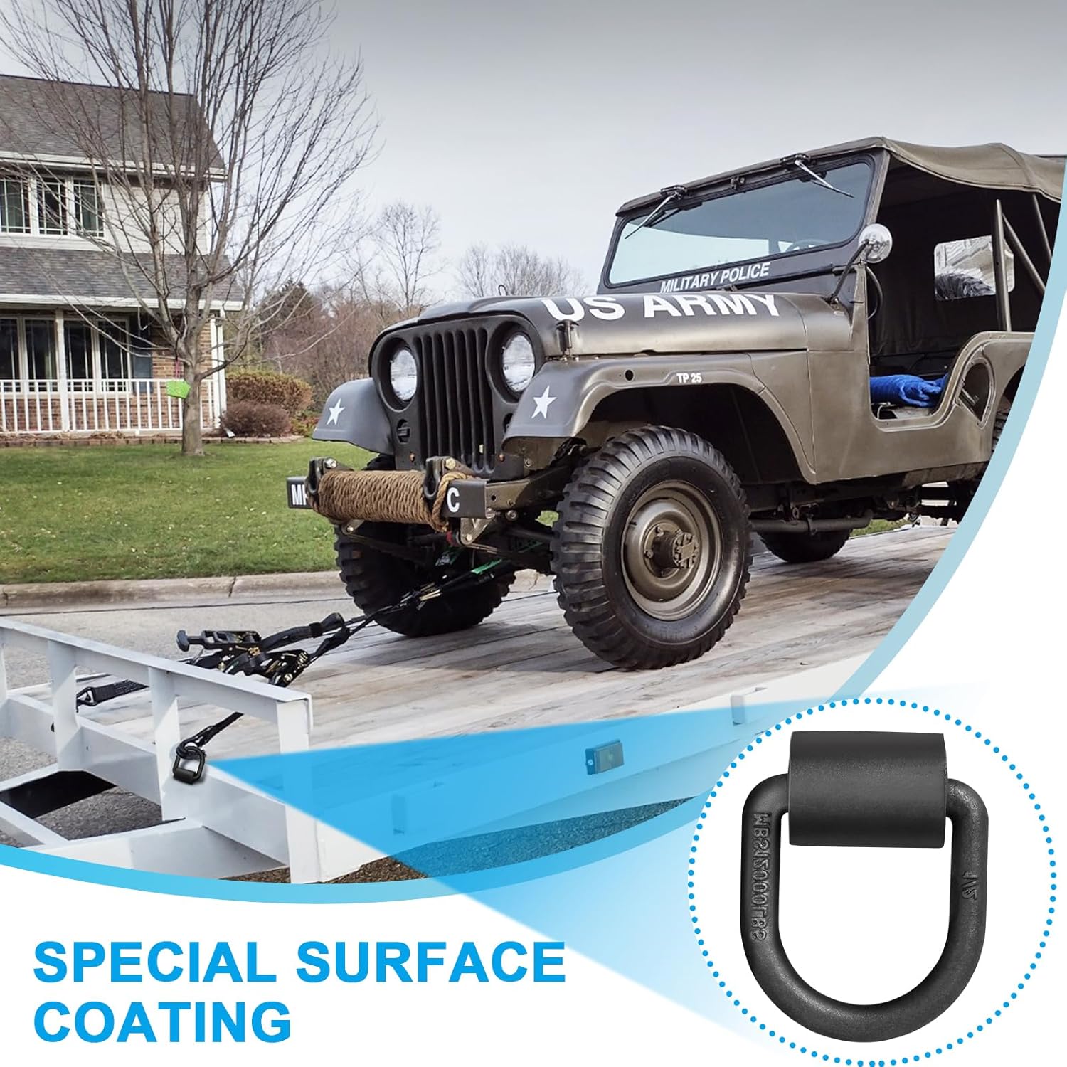 1/2" Weld On D Rings, 12000 lbs Heavy Duty Tie Down Anchors, Forged Steel D Ring with Welding Clips for Trailers, Trucks, Cargo Control, 12 Pack