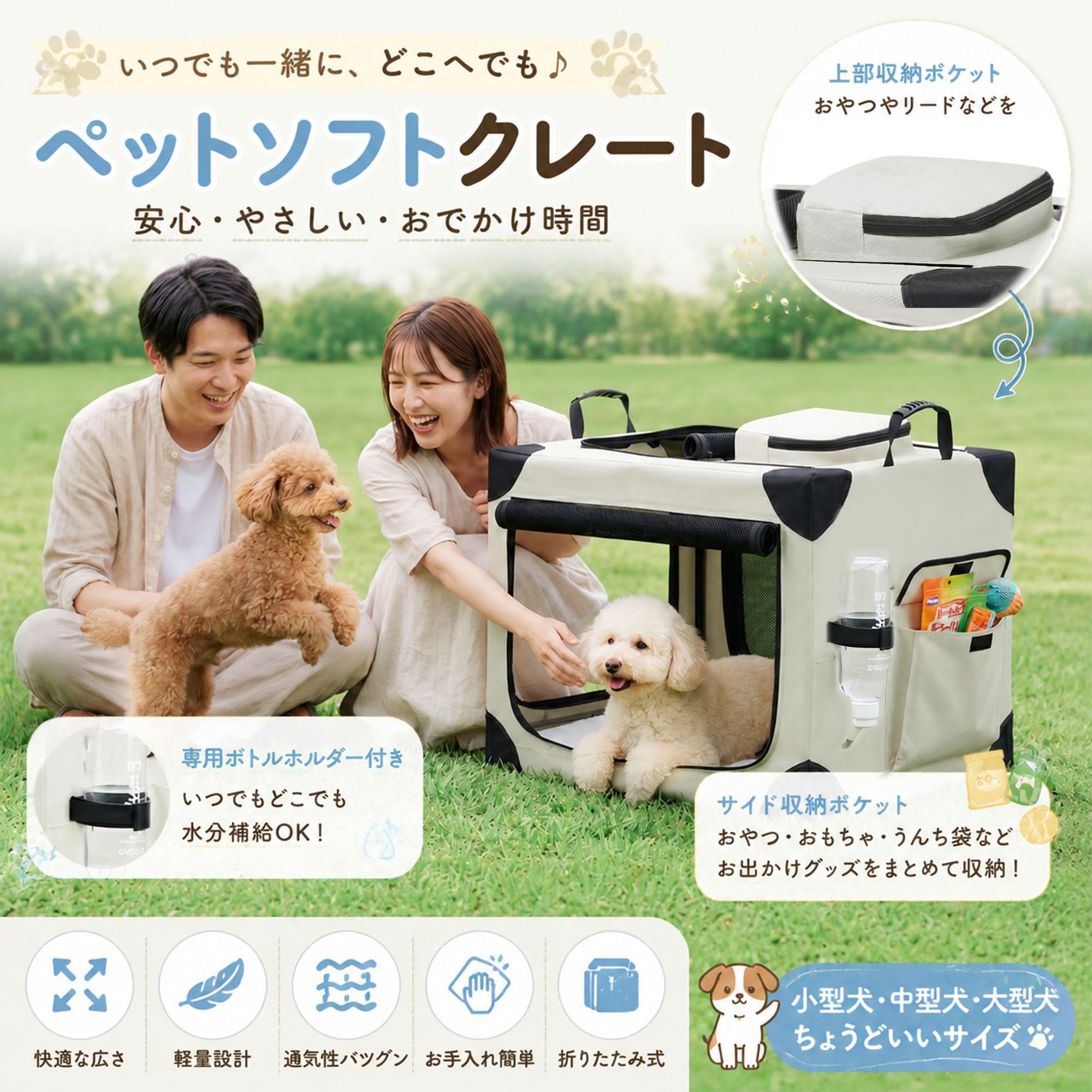 Amazon.co.jp: ソフトクレート ペットソフトクレート 折りたたみ