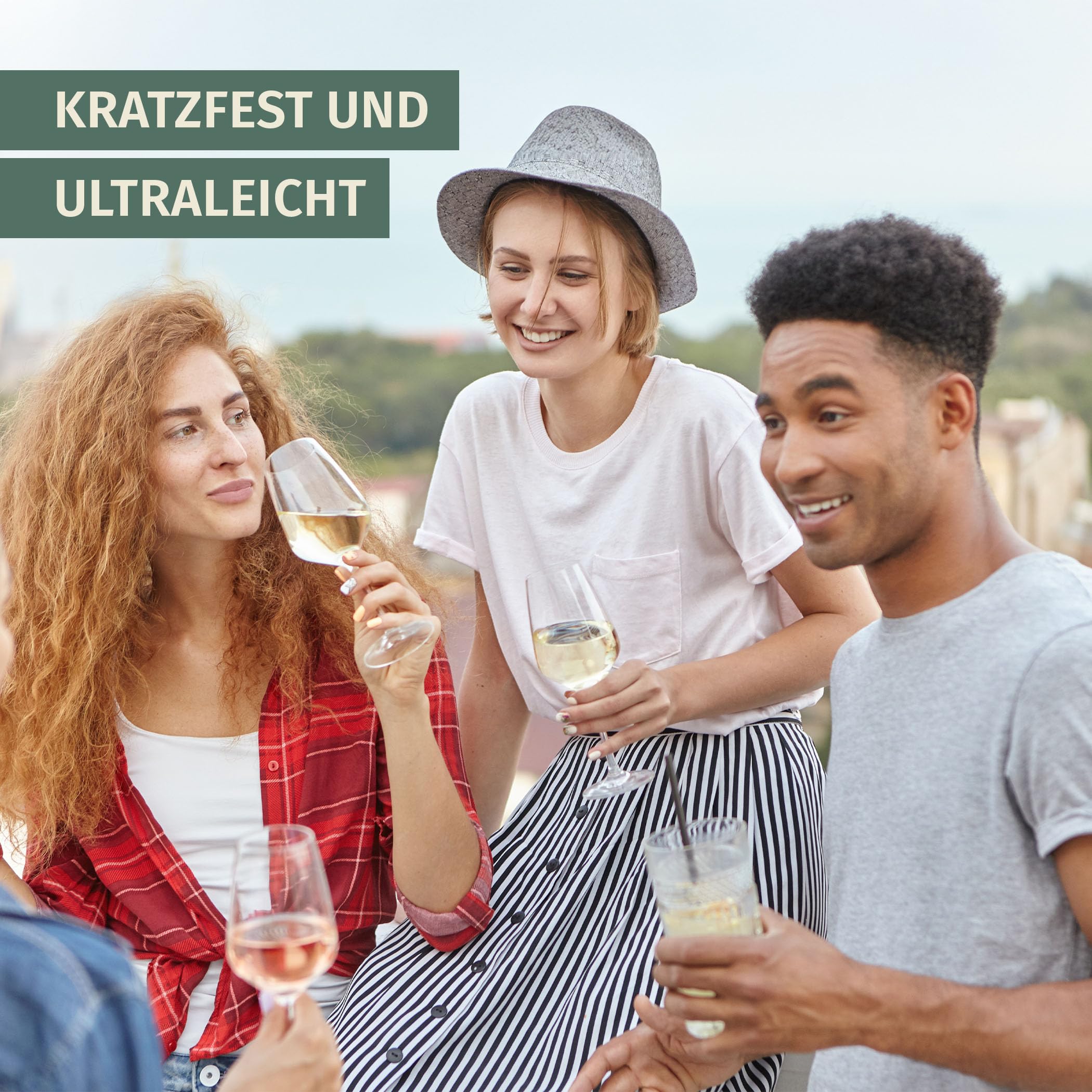 Moritz Milano Weingläser 460 ml Camping Gläser Polycarbonat 2 Stück bruchfest Weißwein Gläser Set kratzfest Weißweingläser
