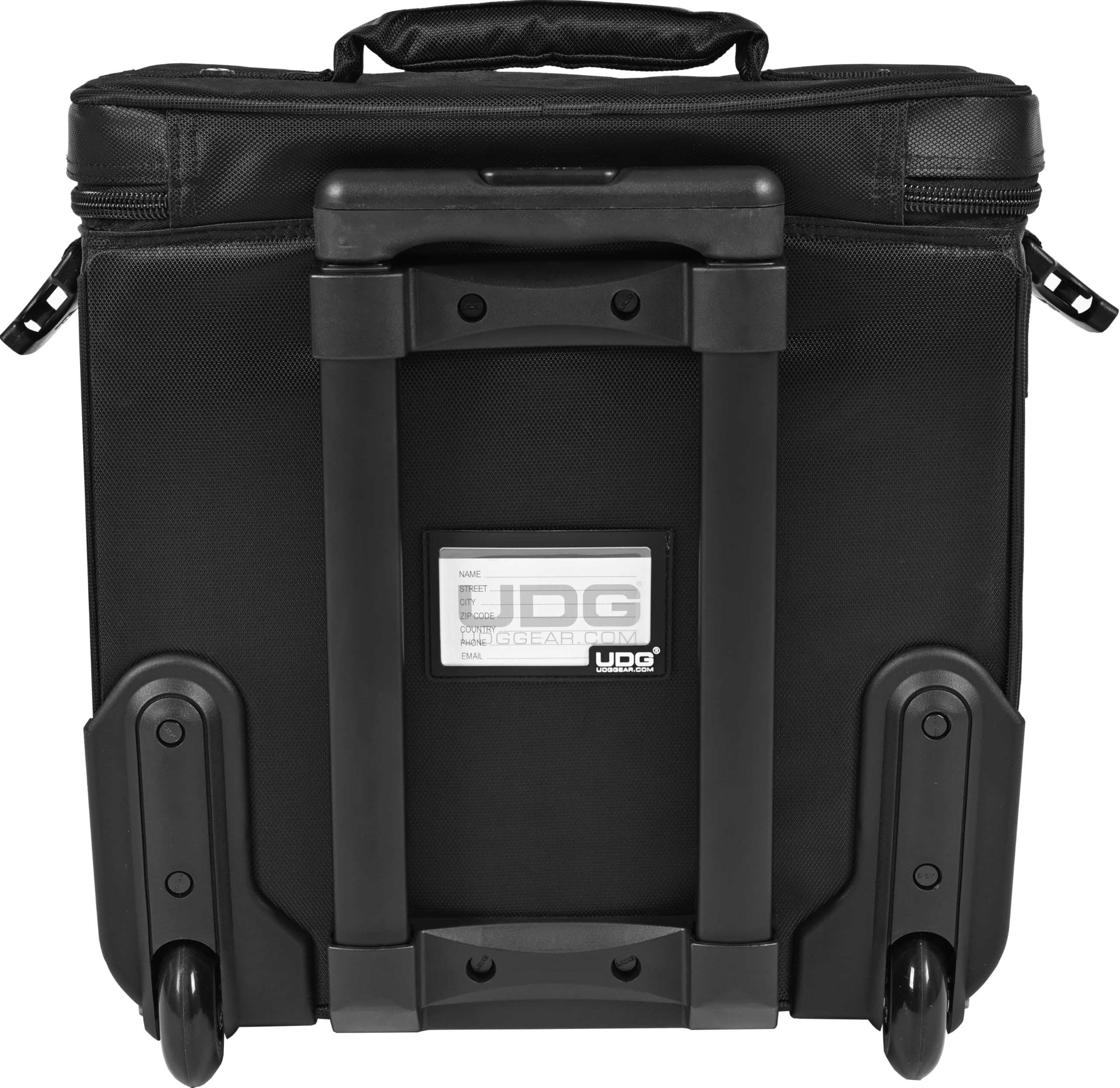 UDG Ultimate Trolley To Go Black Borsa con Trolley porta vinili con maniglia a scomparsa, Nera