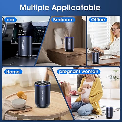 Miniatura 5 de Ambientador inteligente para automóvil, ambientador de coche de aceite esencial de 3 engranajes, encendidoapagado automático, seguro para uso