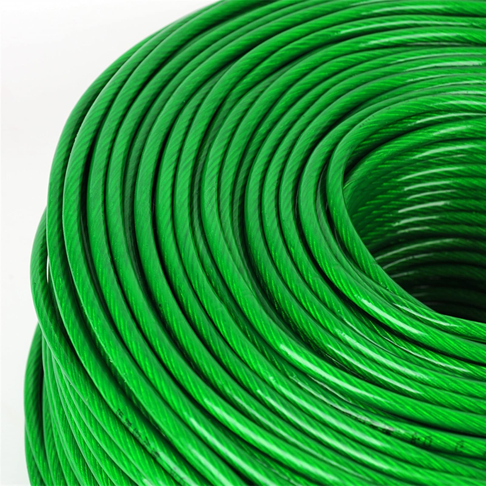 Cavo in Acciaio Inossidabile 100 Metri Filo d'Acciaio PVC. Cavo a Filo Flessibile Rivestito in Acciaio Inox per Cablaggio per stendibiancheria Greenhouse Green Brack Shed 2mm / 2.5mm 0820