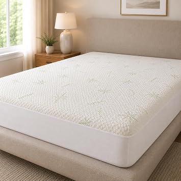 Waterproof Bamboo Mattress Protector, Viscose Derived from Bamboo Sleep Surface, Breathable Deep Pocket, Fits Mattresses Up to 18 Inches, Full XL