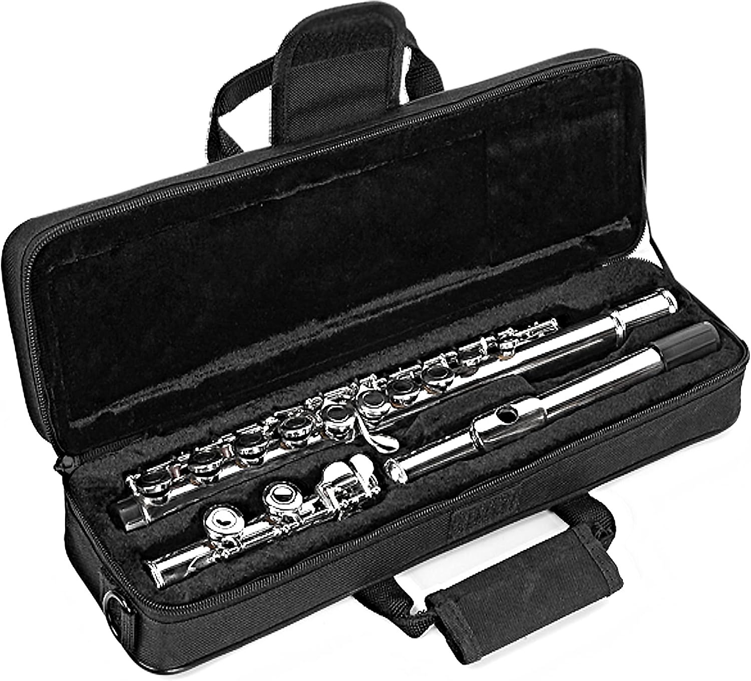 Vangoa Flute Case Carrying Bag Waterproof Lightweight for 16 Holes Flute C Foot with Adjustable Shoulder Strap and Exterior Pocket