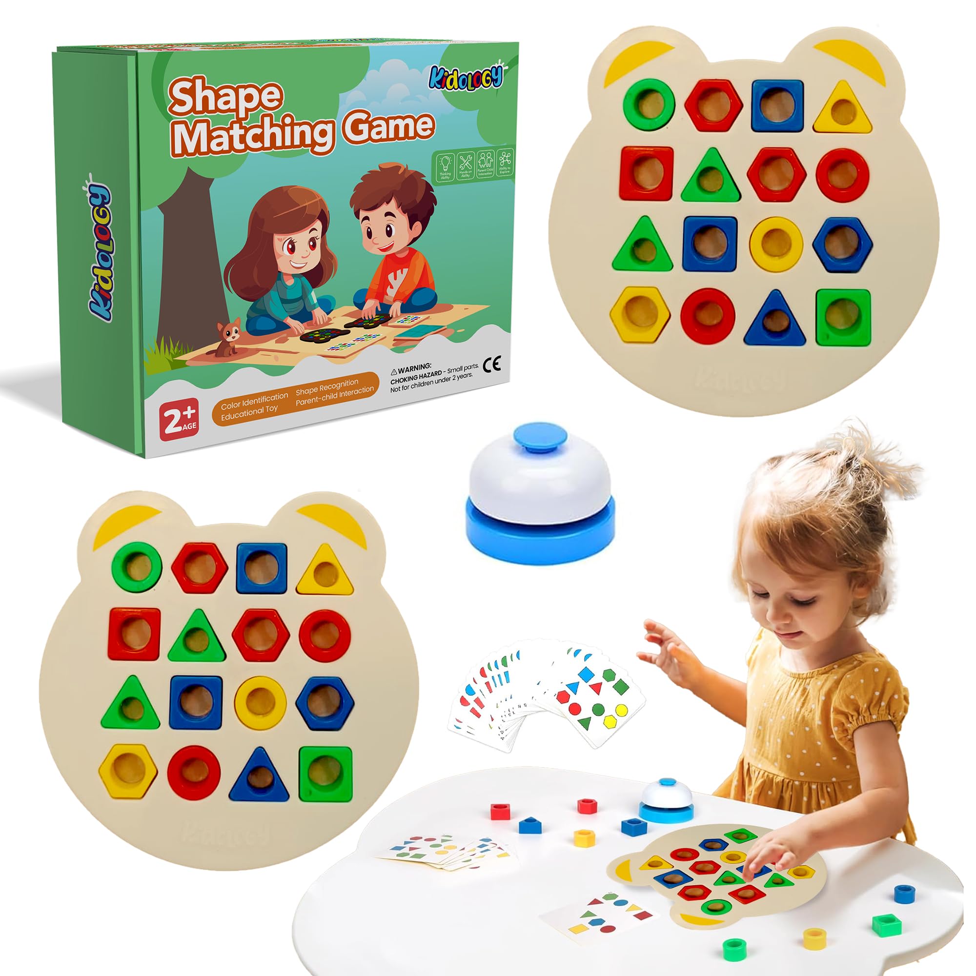 Kidology Children Learning and Educational Geometric Shape Puzzle Quick Matching Board Game, Color Shape Matching Game Sensory Educational Learning Toy for Kids (Shape Matching Game - Cream) (B0D8W2CLFZ) Amazon Price History, Amazon Price Tracker