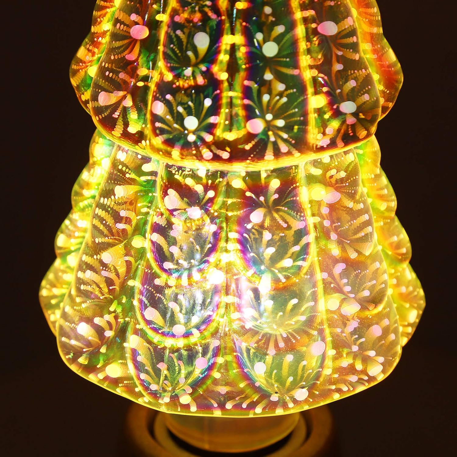3D Fireworks Effect LED Light Bulb, Christmas Tree Shape Lamp for Party Home Christmas Holiday Festival Decor