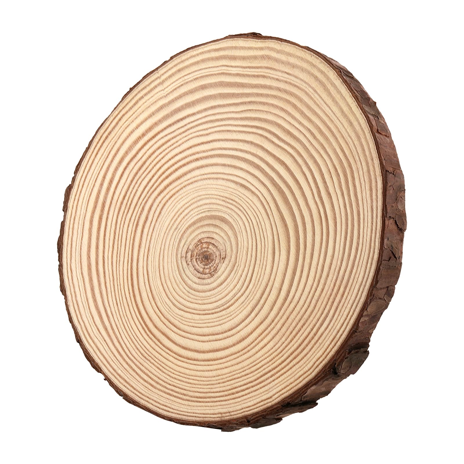 12 fette di legno naturale da 17-18 cm, senza foro, cerchi in legno non finiti per arti, artigianato, fai da te, sottobicchieri, decorazioni, ornamenti natalizi