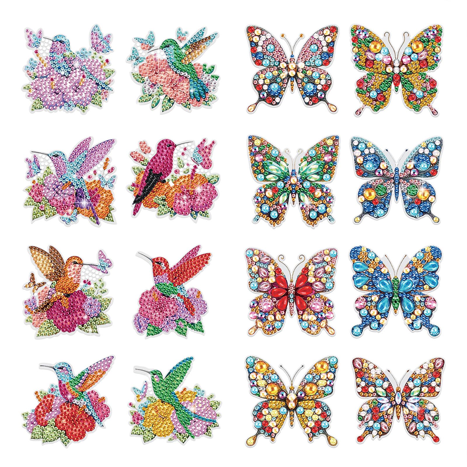 16Pcs Hummingbird DIY Fridge diamond art kit Magnets Stickers Magnetic Diamond Art Decor diamond art kit Art Refrigerator Magnets for Beginners Adults DIY Crafts