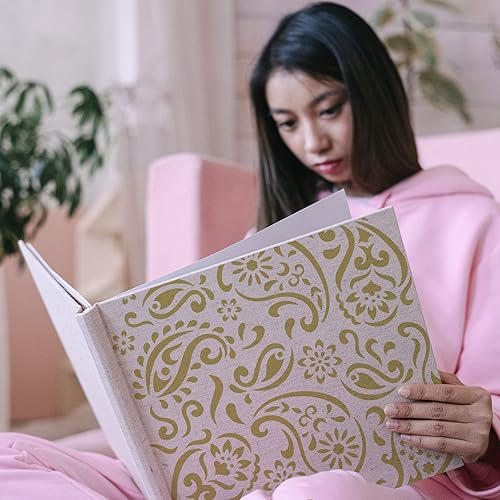 Miniatura 5 de FINGERINSPIRE Plantilla de mandala de cachemira de 11.8 x 11.8 pulgadas, patrón de plástico reutilizable grande para flores vintage, pintura en