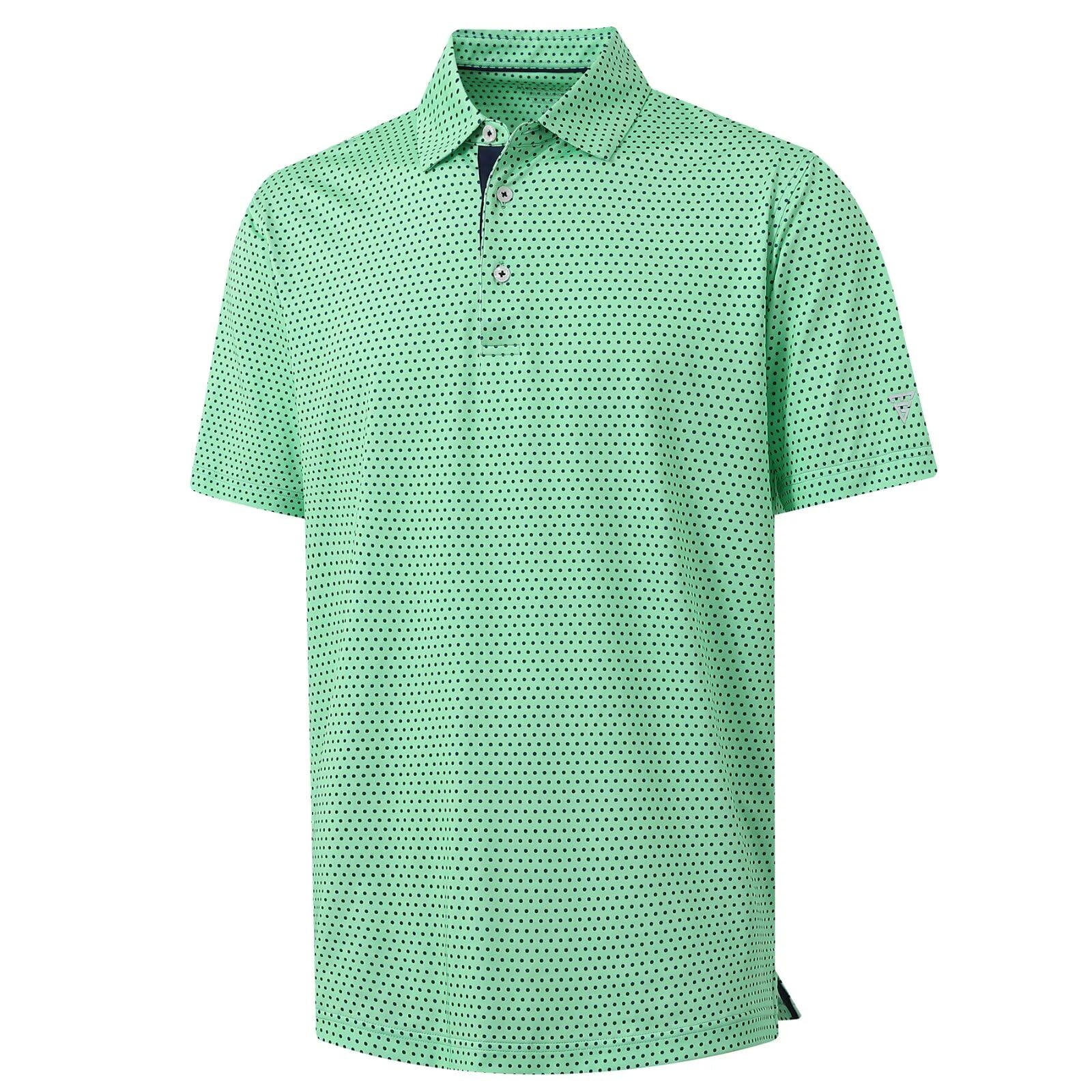 M MAELREG Mens Golf Shirt Short Sleeve Dry Fit Print Moisture Wicking Performance Patterns Collared Polo Shirt — view 41