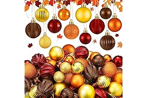 64 Pcs Fall Ball Ornaments for Christmas Tree