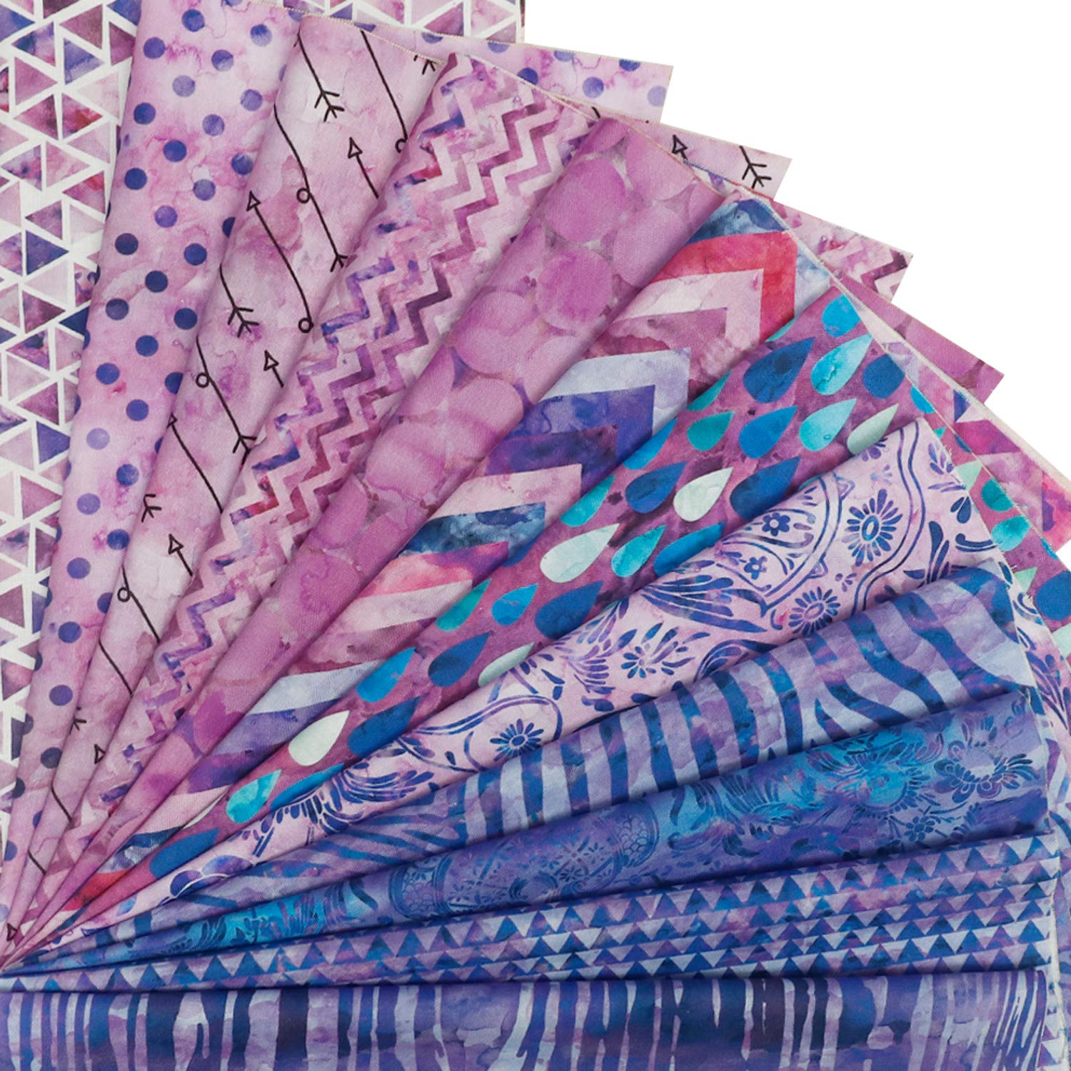 Buy Cottfab 12pcs 100 Cotton Fabric Purple Pattern Fabric Squares 11 x