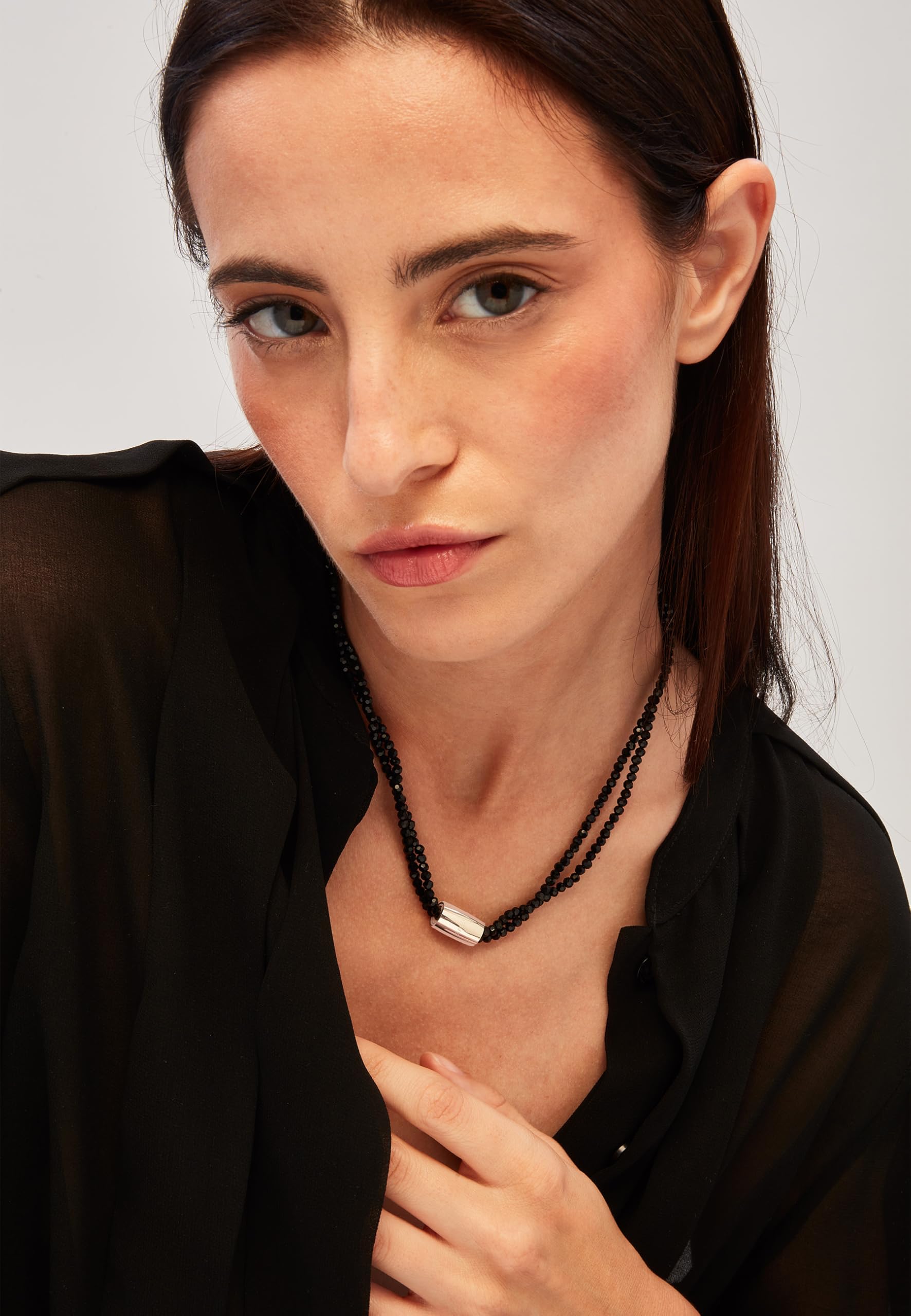 Breil, Collezione Magnetica System, Collana Donna a Due Catene con Pietre Naturali, Chiusura con Magnete, Compatibile con Tutti gli Elementi Magnetica System, Idea Regalo Donna